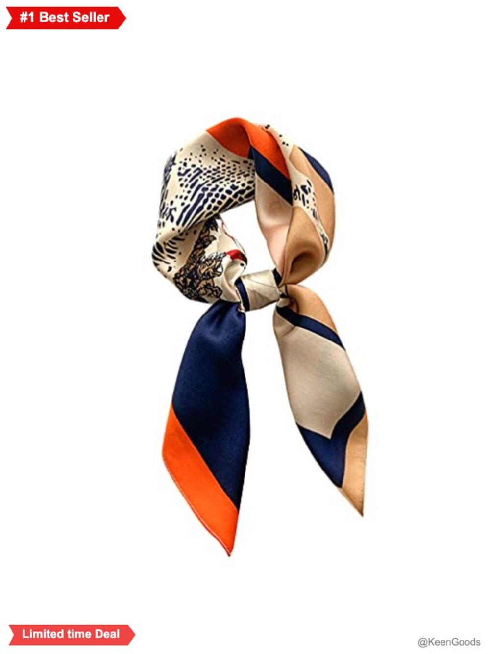 100% Mulberry Silk Scarf 26in Square Neckerchief Hair Wrap Women